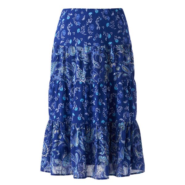Croft & Barrow® Floral Tiered Voile Skirt - Women's