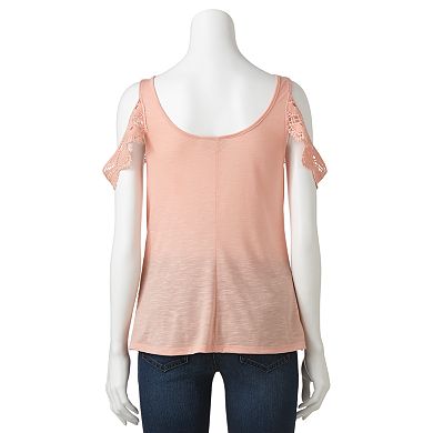 Mason & Mackenzie Crochet Cold-Shoulder Top - Juniors