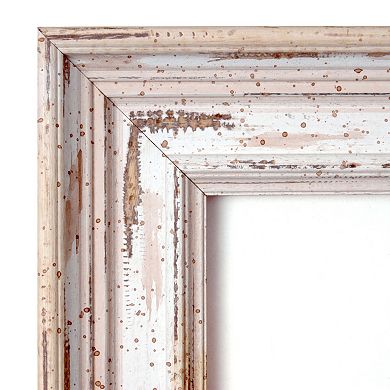 Alexandria Medium Whitewash Distressed Wood Wall Mirror