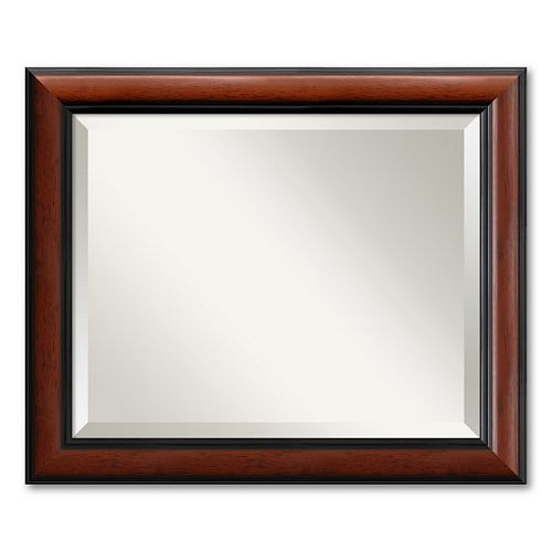 Regency Medium Beveled Traditional Wood Wall Mirror