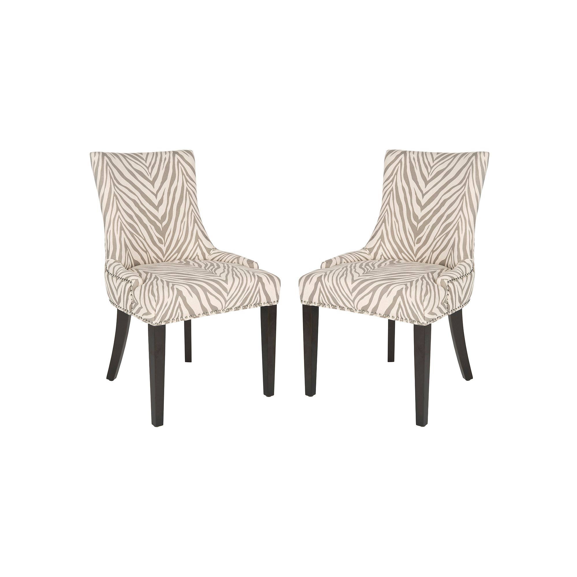 Safavieh Lester Zebra 2-pc. Dining Chair Set, Gray Zebra