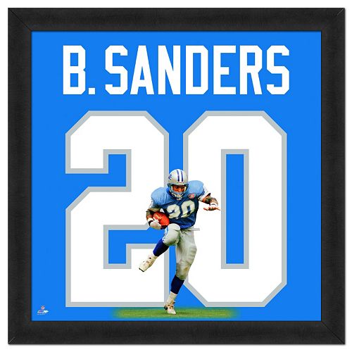 Detroit Lions Barry Sanders Framed Jersey Photo