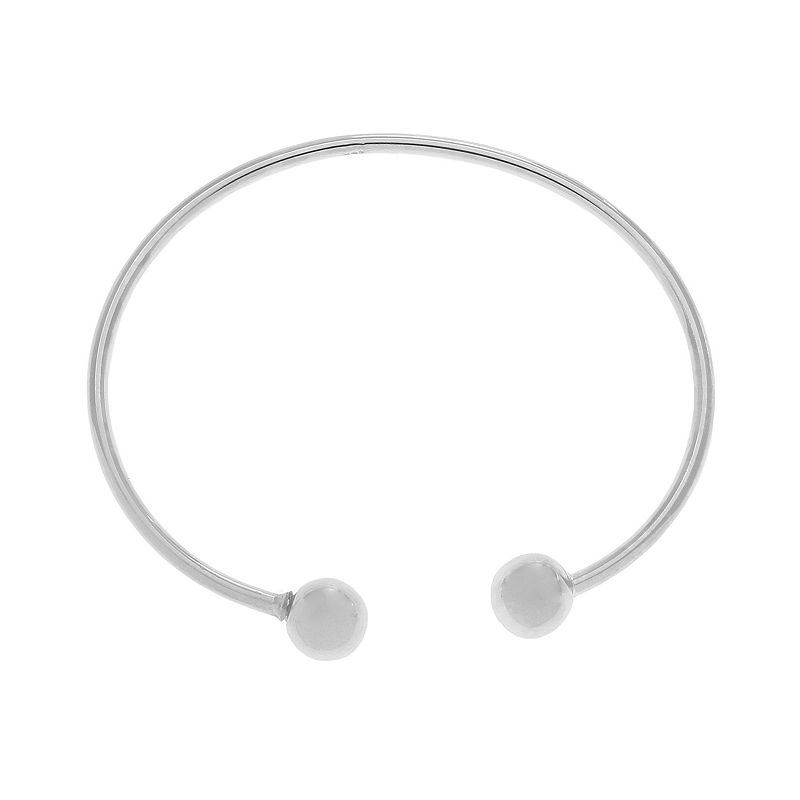 Individuality Beads Sterling Silver Cuff Bracelet, Womens, Grey