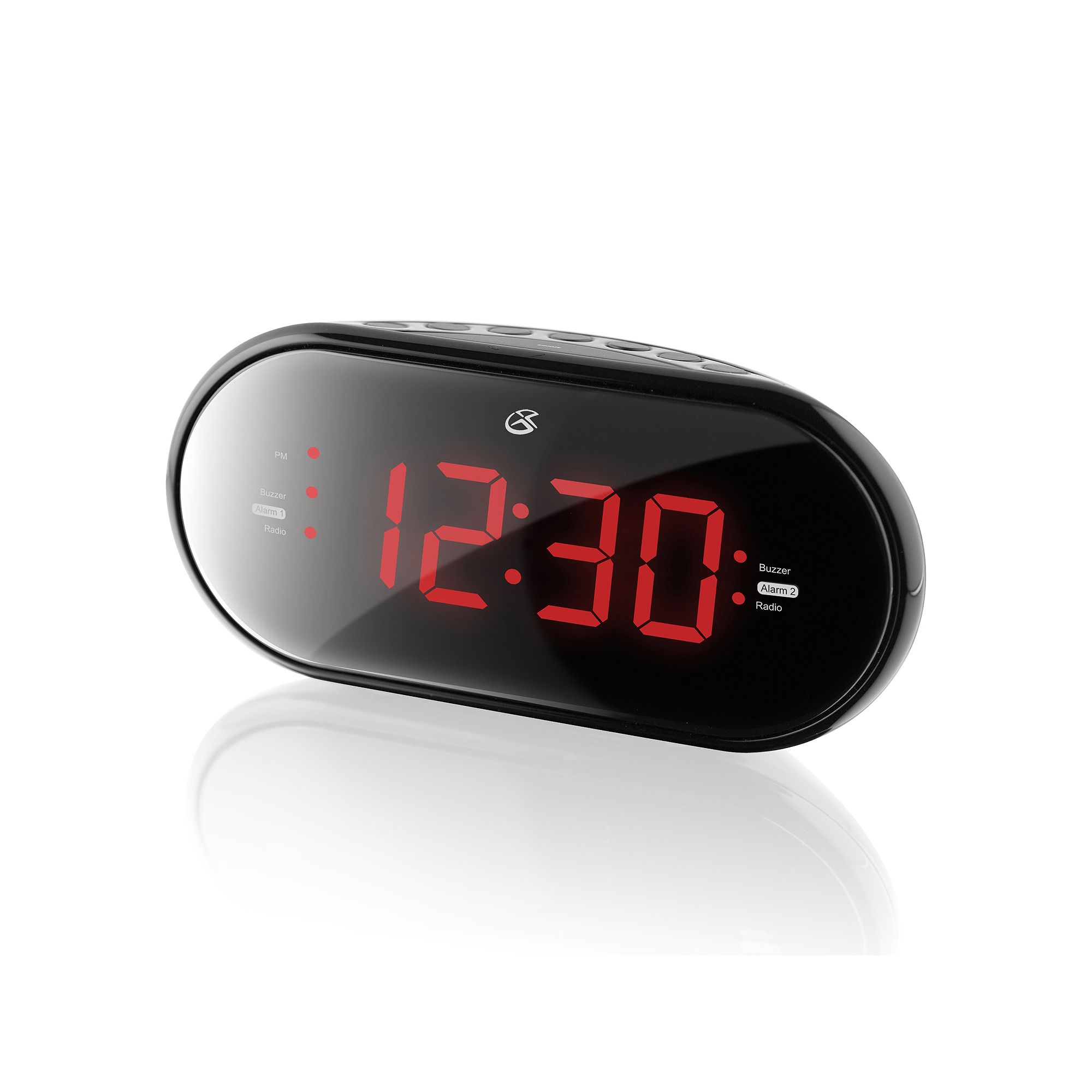 GPX AM/FM Alarm Clock Radio, Black