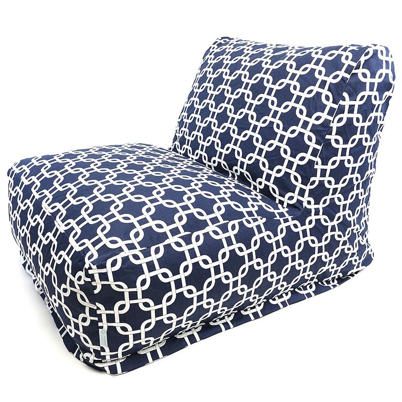 Majestic Home Goods Links Indoor Outdoor Beanbag Chair Lounger, Blue, FLR C