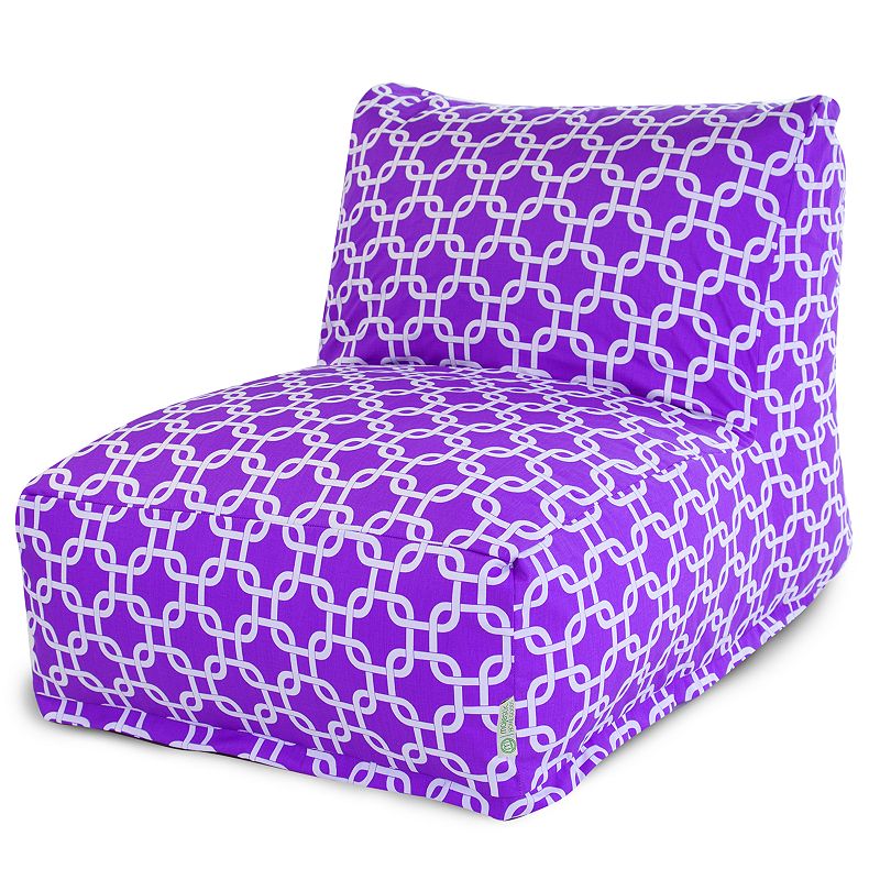 Majestic Home Goods Links Indoor Outdoor Beanbag Chair Lounger, Purple, FLR