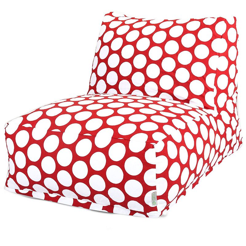 Majestic Home Goods Polka-Dot Beanbag Chair Lounger, Red, FLR CUSHIN