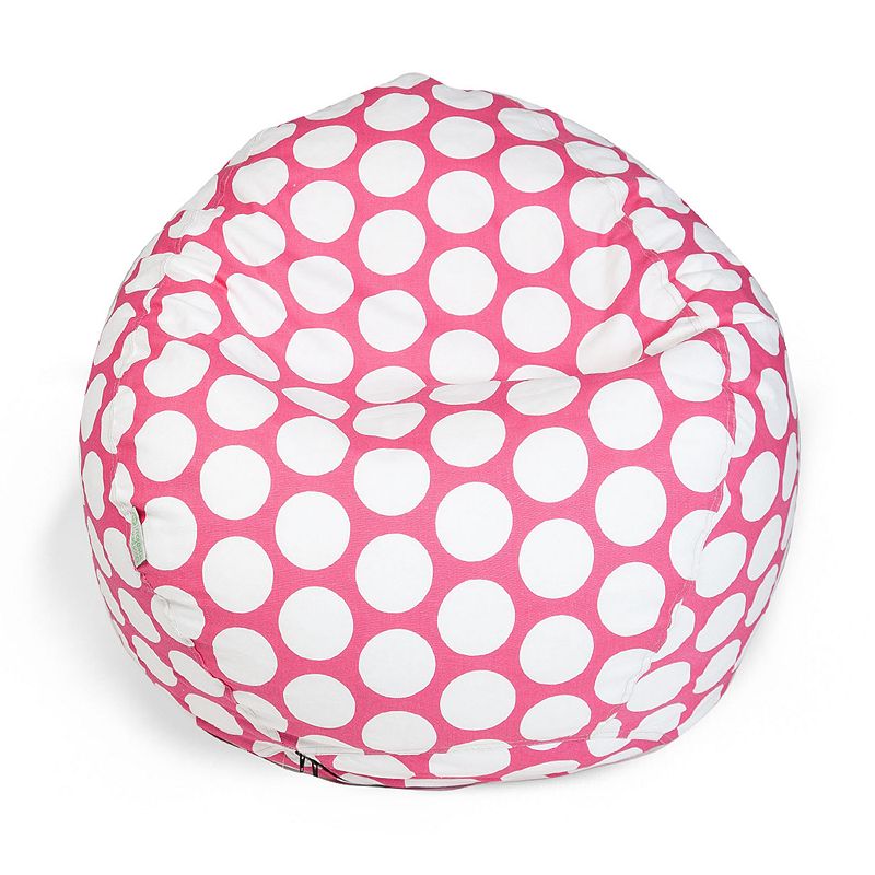 Majestic Home Goods Polka-Dot Small Beanbag, Pink