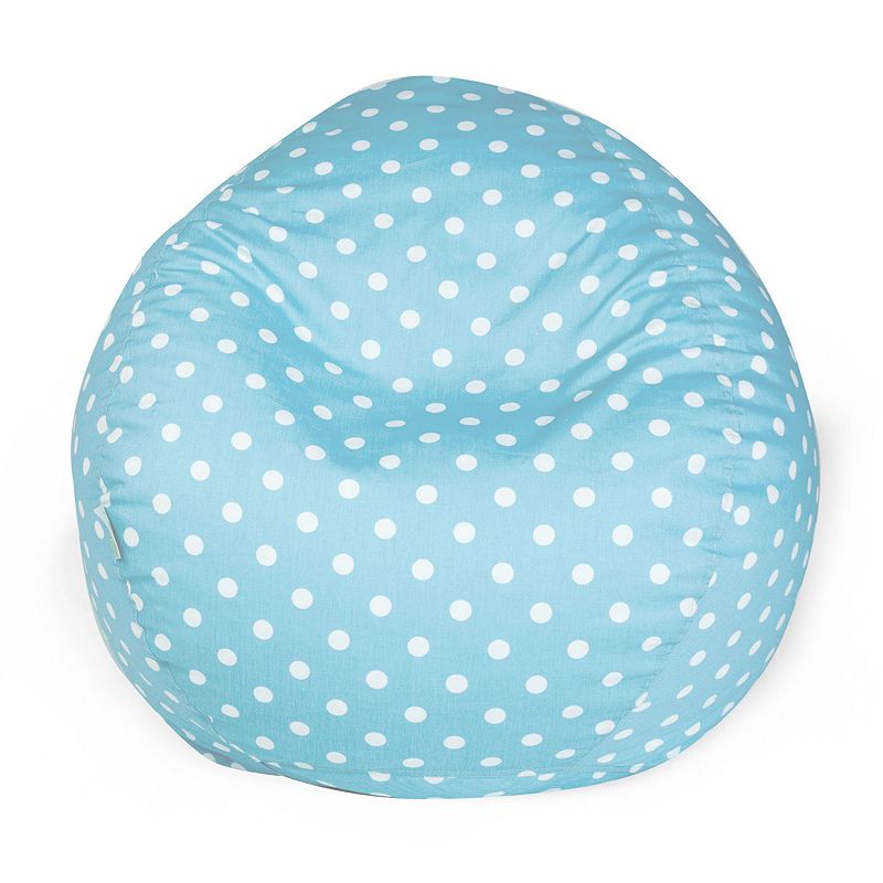 Majestic Home Goods Polka-Dot Small Beanbag Chair, Blue