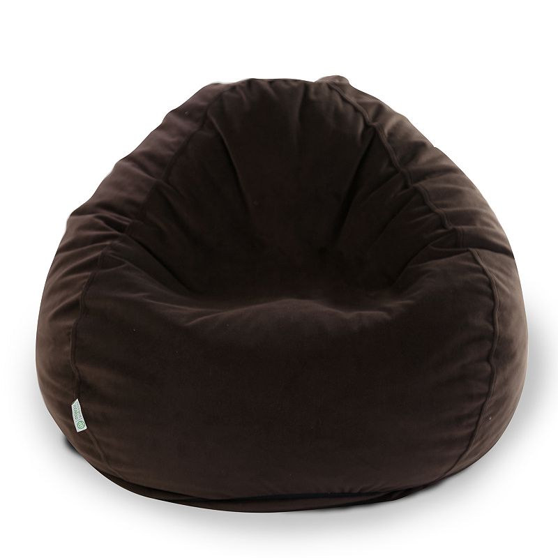 Majestic Home Goods Faux-Suede Small Beanbag Chair, Brown