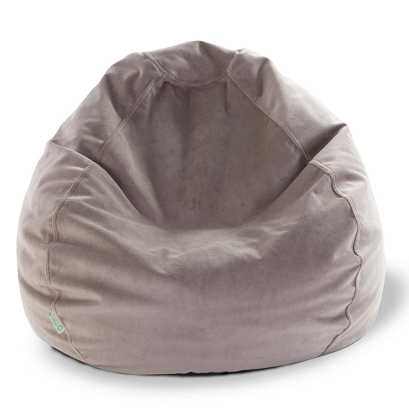 Majestic Home Goods Faux-Suede Small Beanbag Chair, Grey