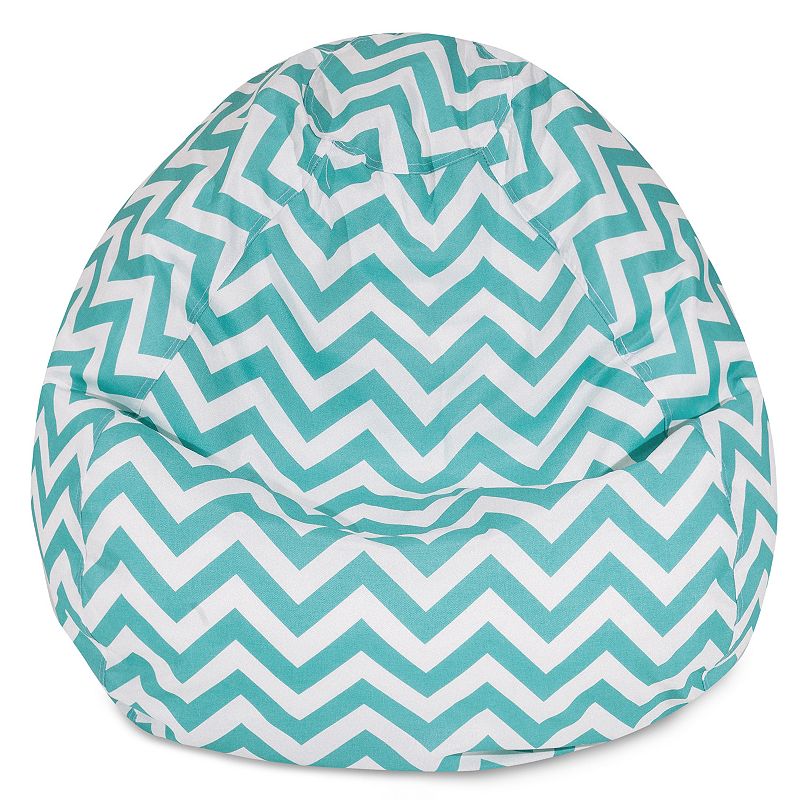 Majestic Home Goods Chevron Small Beanbag Chair, Blue