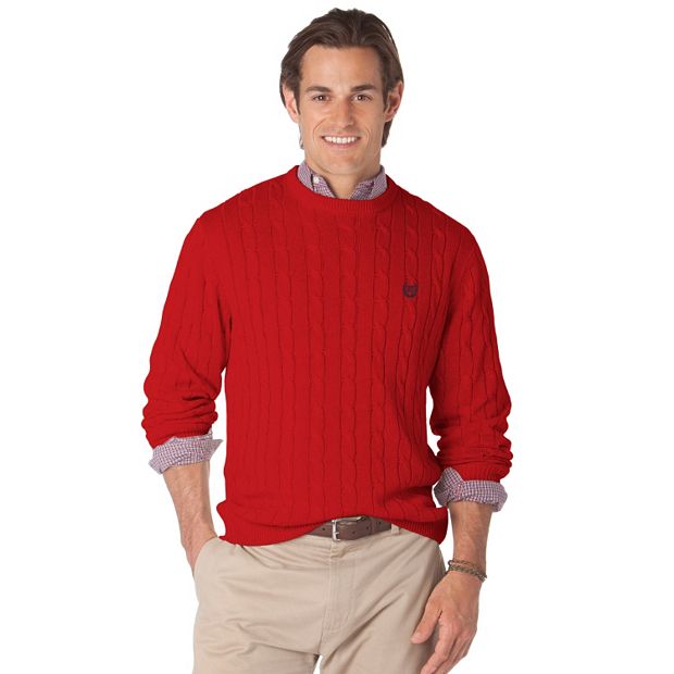 Chaps Classic Fit Beachwood Cable Knit Sweater Men