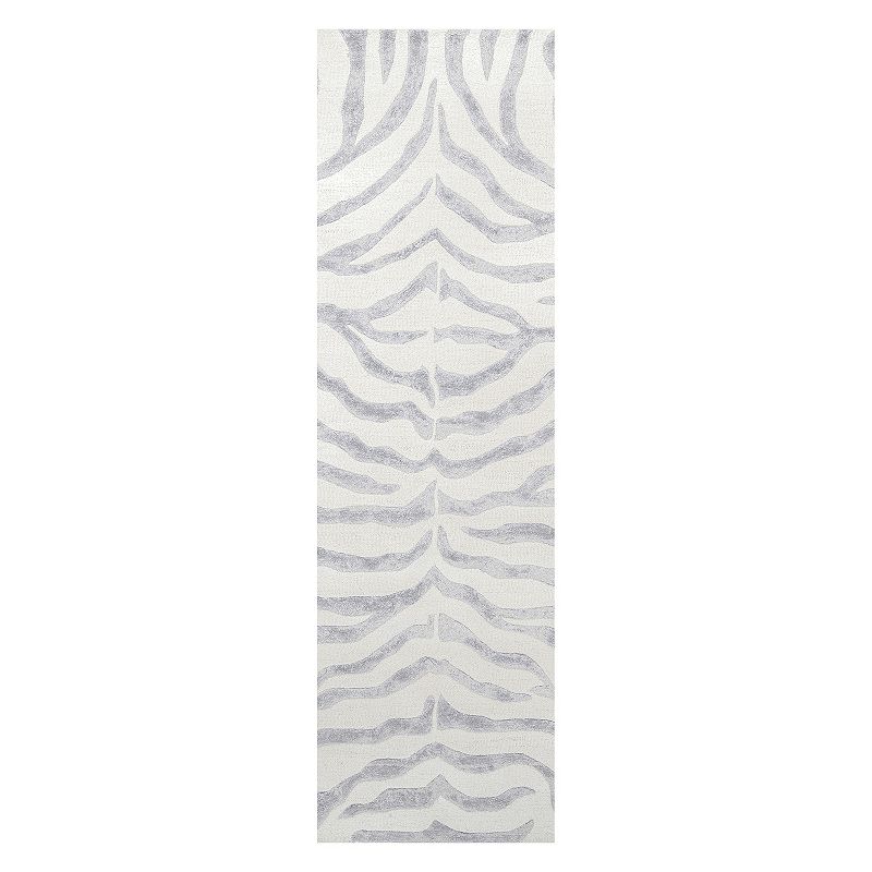 nuLOOM Earth Irridescent Zebra Rug Runner - 26 x 8, Grey, 3X8