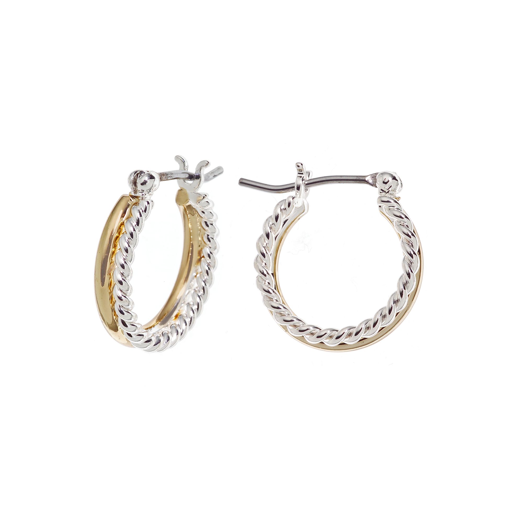 Napier® Two Tone Double Hoop Earrings, Womens