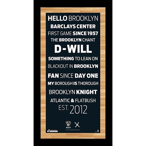 Steiner Sports Brooklyn Nets 19'' x 9.5'' Vintage Subway Sign with Game-Used Net