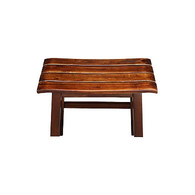 International Concepts Solid Wood Slatted 18-in. Seat Stool