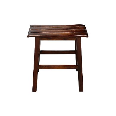 International Concepts Solid Wood Slatted 18-in. Seat Stool