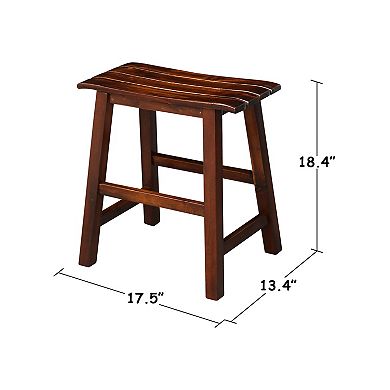 International Concepts Solid Wood Slatted 18-in. Seat Stool