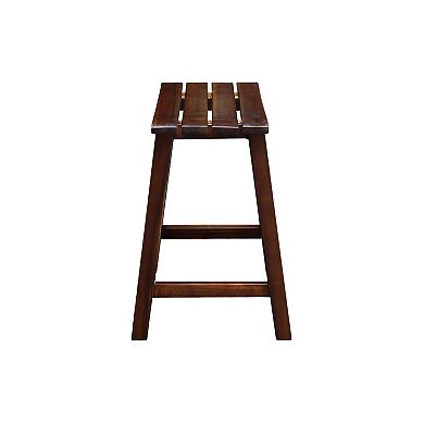 International Concepts Solid Wood Slatted 18-in. Seat Stool