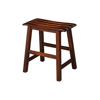 International Concepts Solid Wood Slatted 18 in Seat Stool