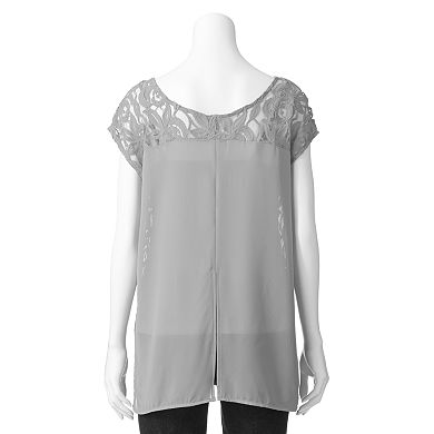 Apt. 9® Lace Mixed-Media Top - Women's