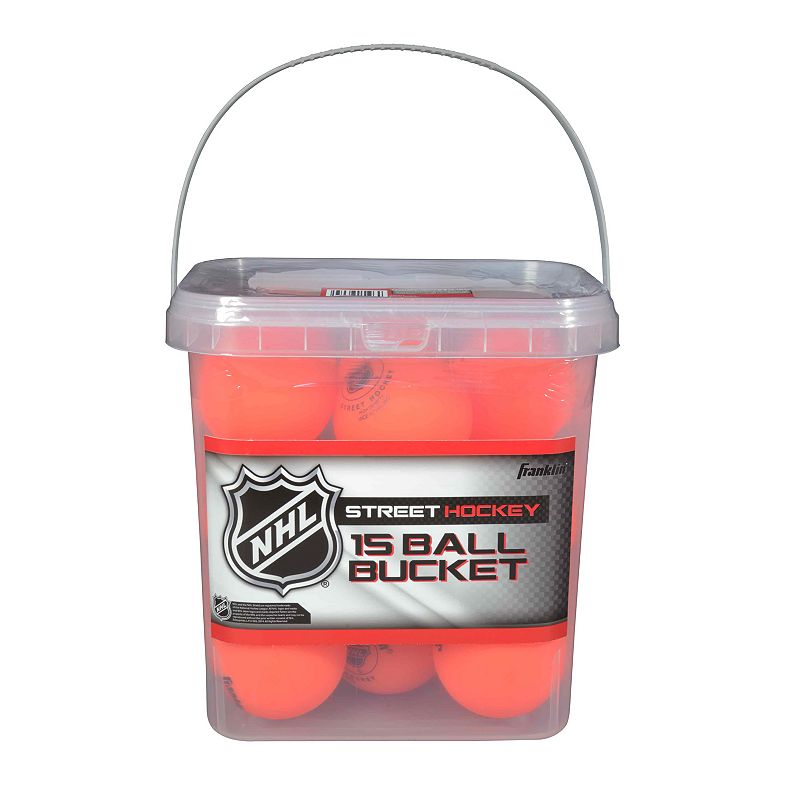 Franklin NHL Street Hockey High Density 15-Ball Bucket, Multicolor