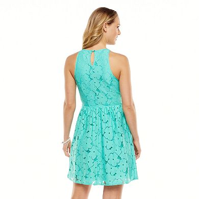 LC Lauren Conrad Floral Lace Fit and Flare Dress - Women's