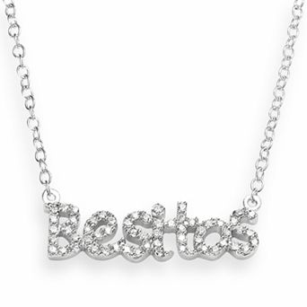 Sophie Miller Sterling Silver Cubic Zirconia "Besitos" Necklace