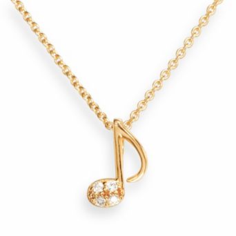 Sophie Miller 14k Gold Over Silver Cubic Zirconia Music Note Pendant