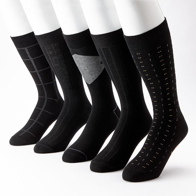 UPC 737899572898 product image for Men's Dockers 5-pk. Windowpane Casual Crew Socks, Size: 8-12, Black | upcitemdb.com