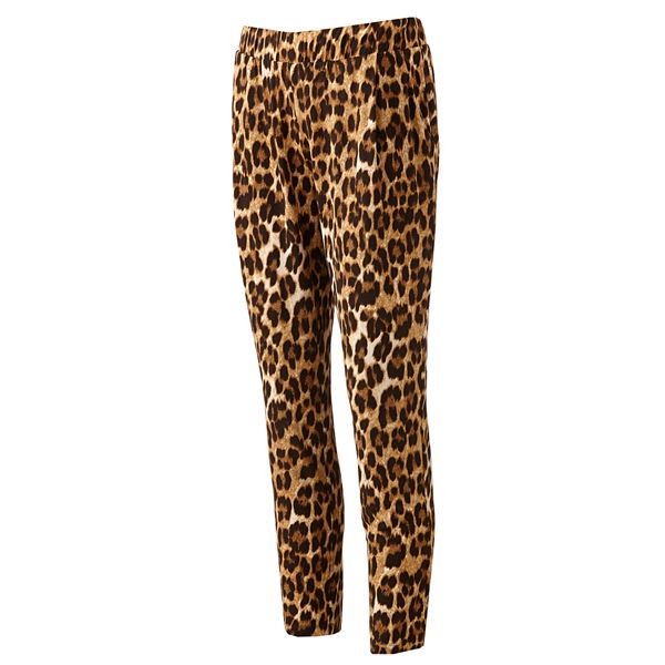 Women's Jennifer Lopez Leopard Soft Ankle Pants