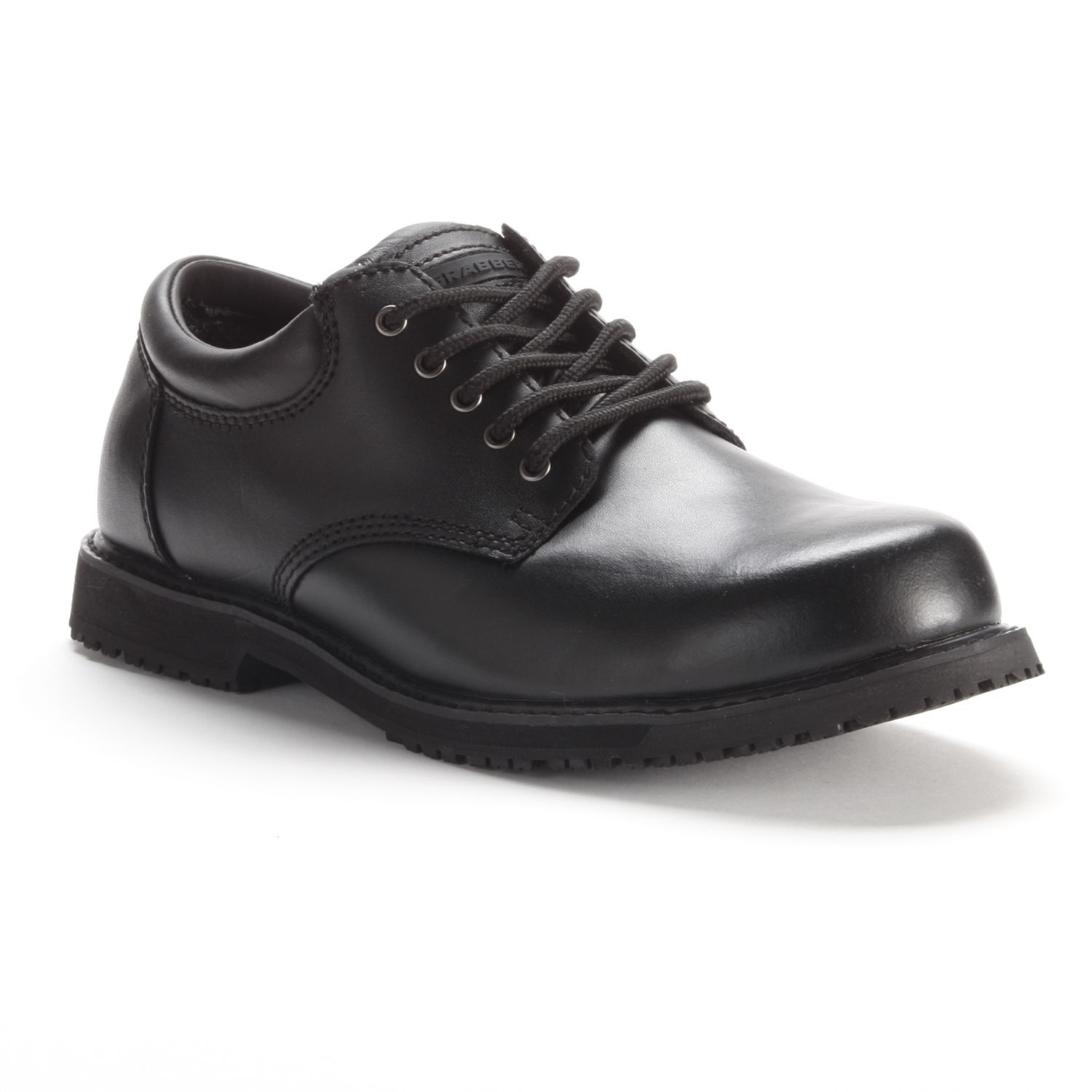 mens black slip on work shoes
