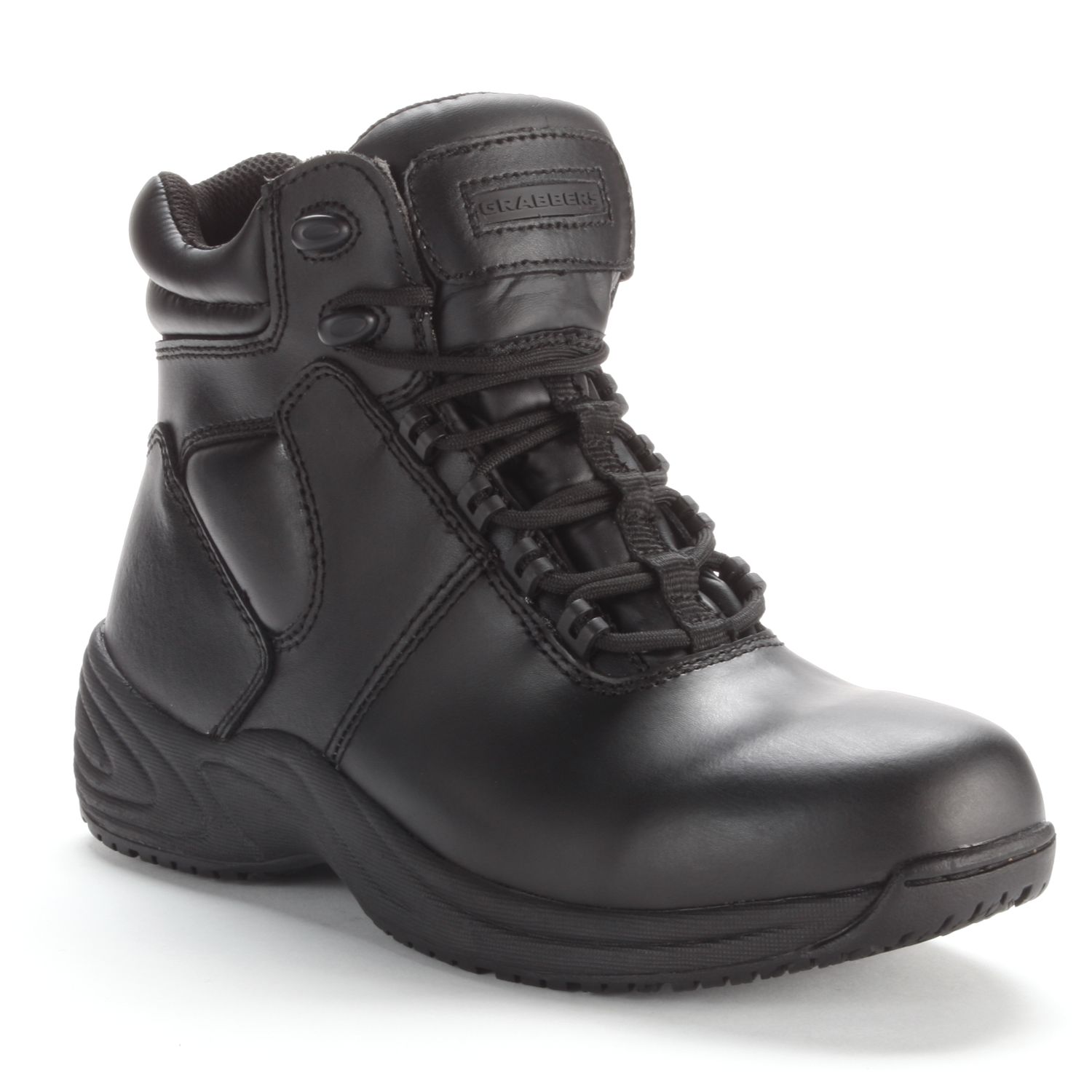 black slip resistant work boots