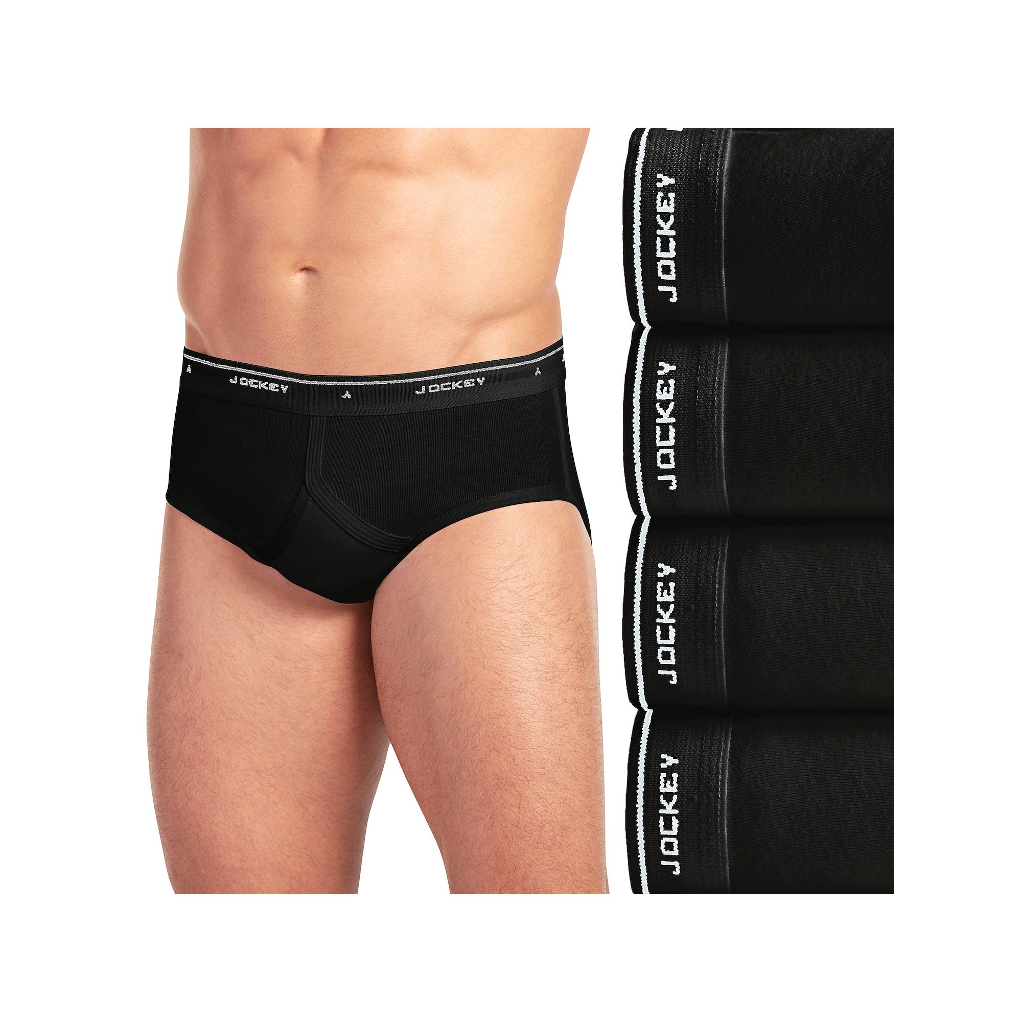 Mens Jockey® 4-pack Classic Low-Rise Briefs, Size: 34, Black