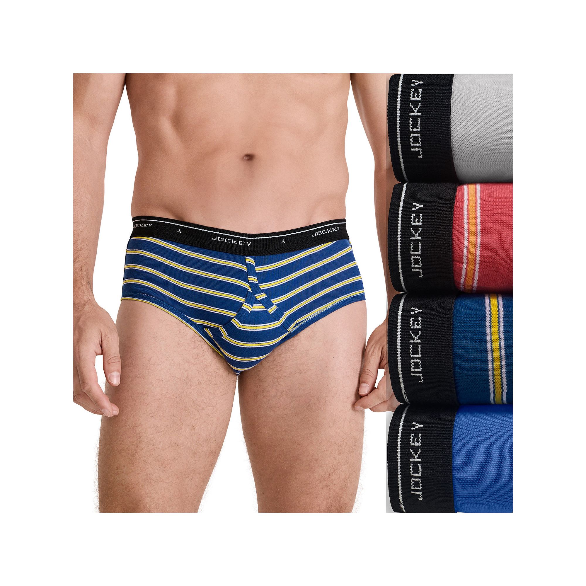 Mens Jockey® 4-pack Classic Low-Rise Briefs, Size: 32, Fine Stripe Team