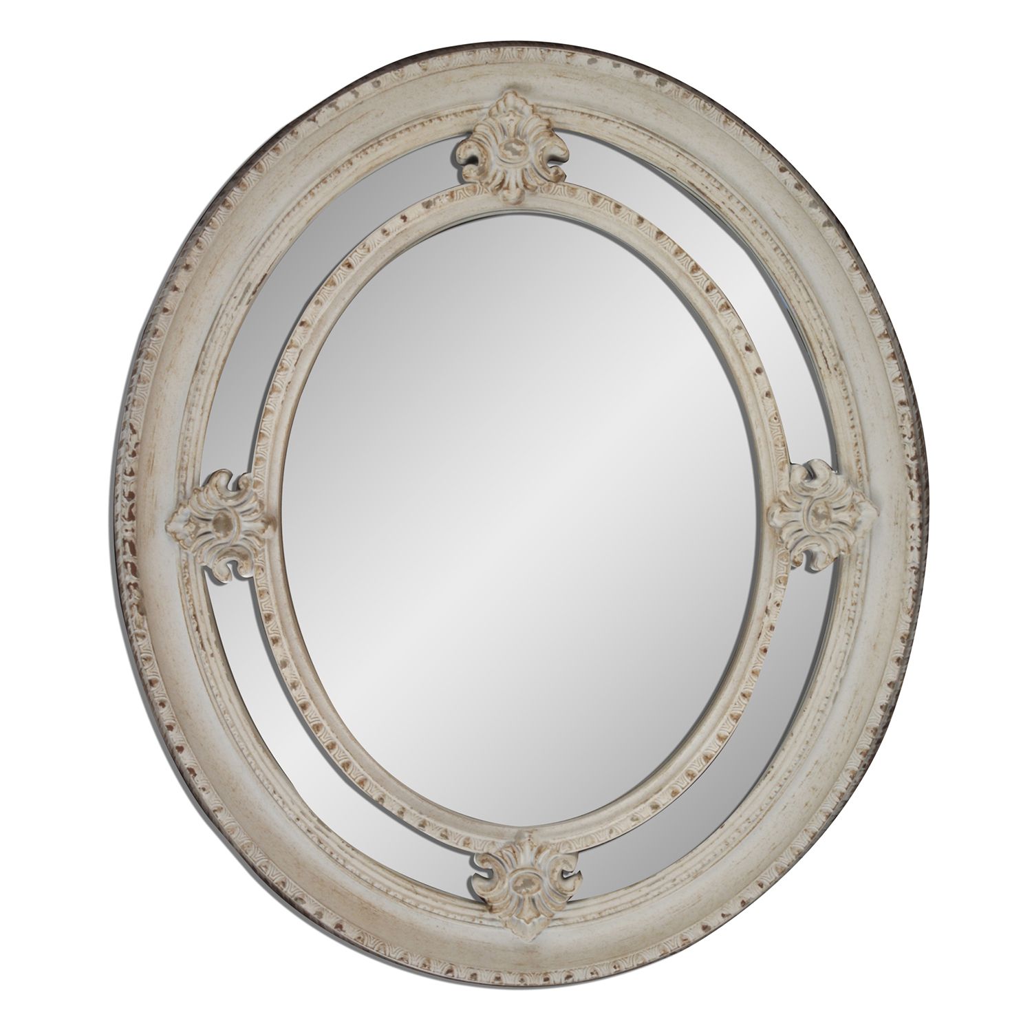 Belle Maison Shabby Oval Wall Mirror