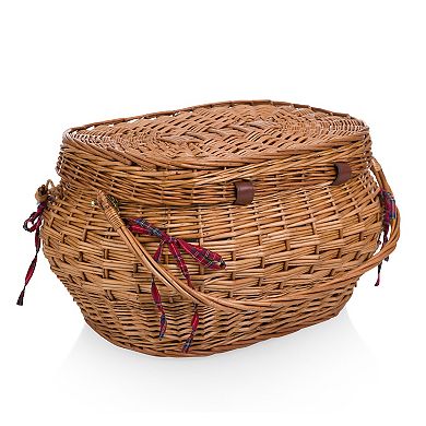 Picnic Time Highlander Willow Picnic Basket with Service for 4