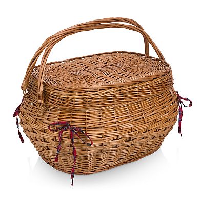 Picnic Time Highlander Willow Picnic Basket with Service for 4