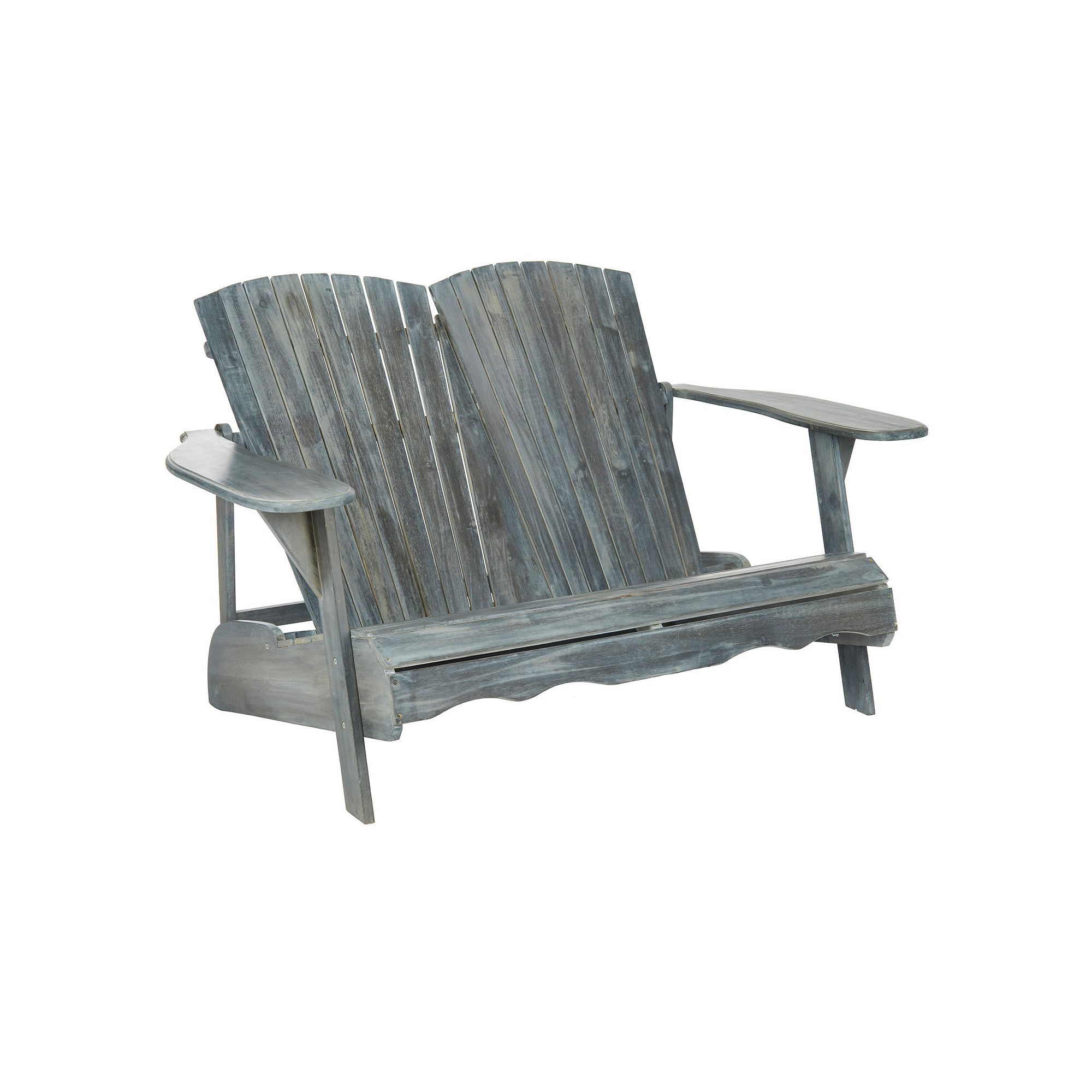 Safavieh Hantom Indoor / Outdoor Adirondack Bench, Ash Gray