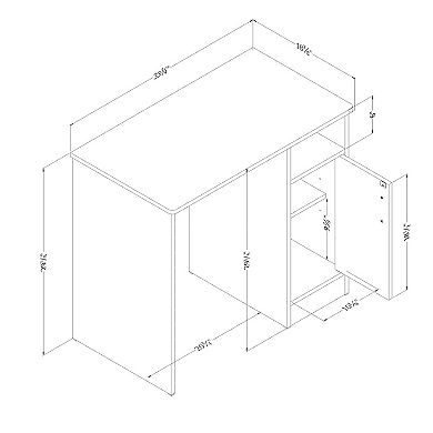 South Shore Axess Small Adjustable Shelf Desk