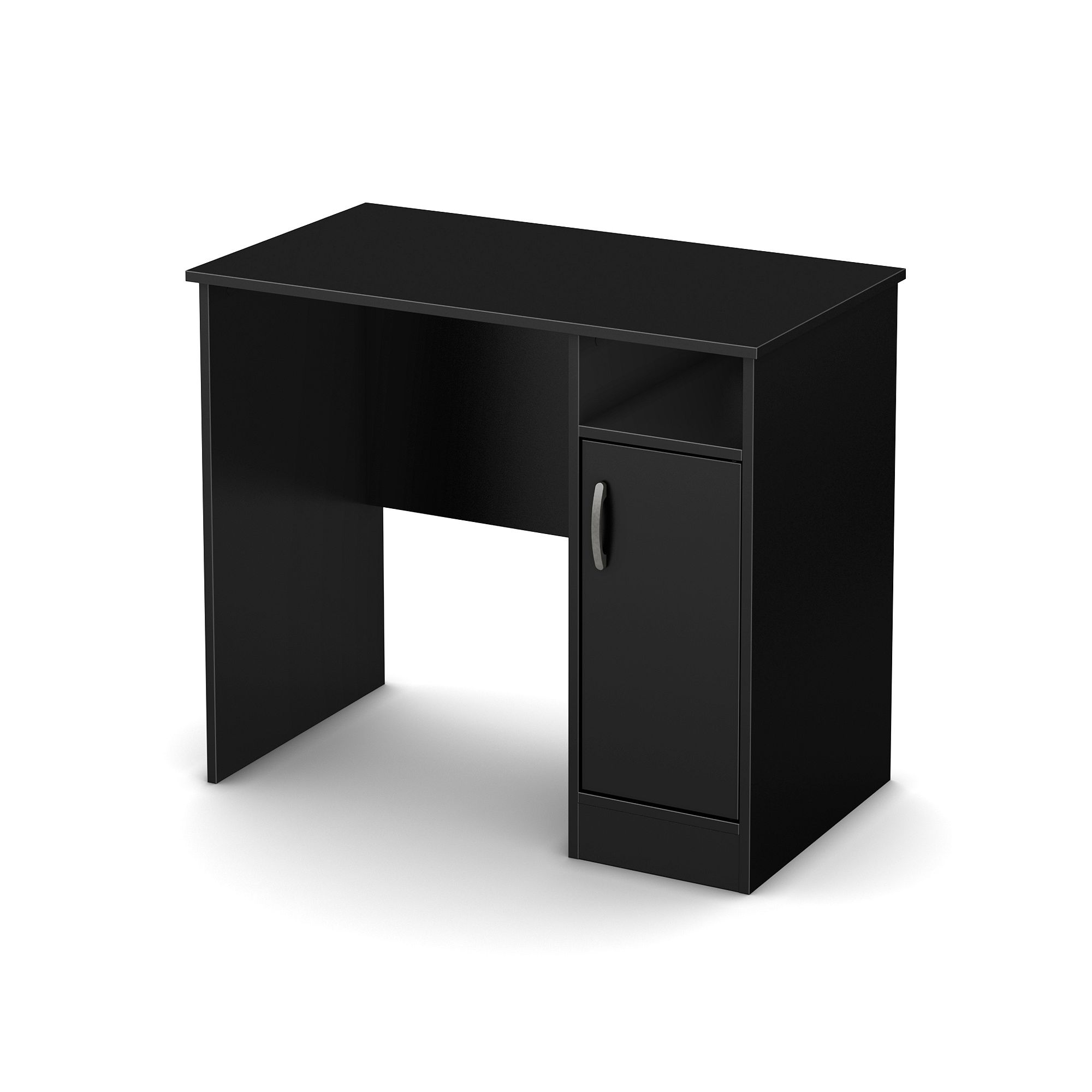 South Shore Axess Small Adjustable Shelf Desk, Pure Black