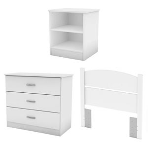 South Shore 3-pc. Libra Twin Headboard, 3-Drawer Chest & Nightstand Set