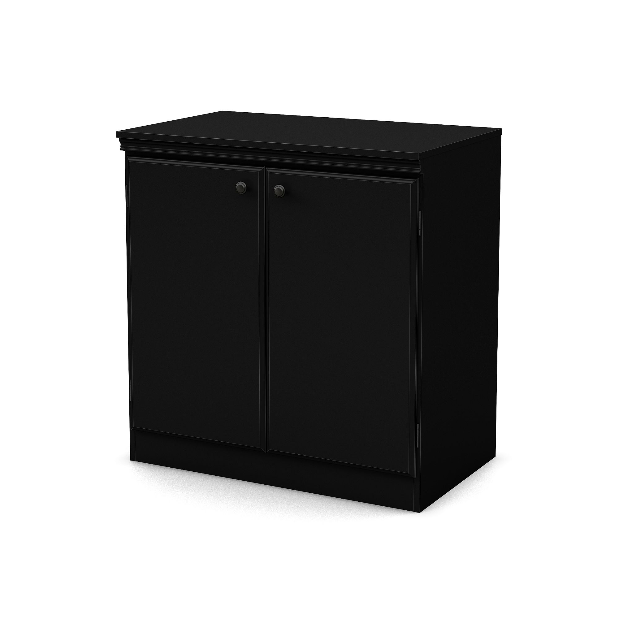 South Shore Morgan Small Storage Cabinet, Pure Black
