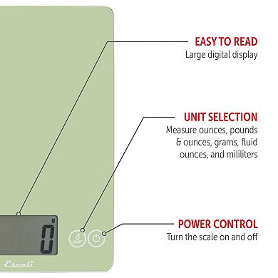 Escali Arti Metallic Glass Kitchen Scale