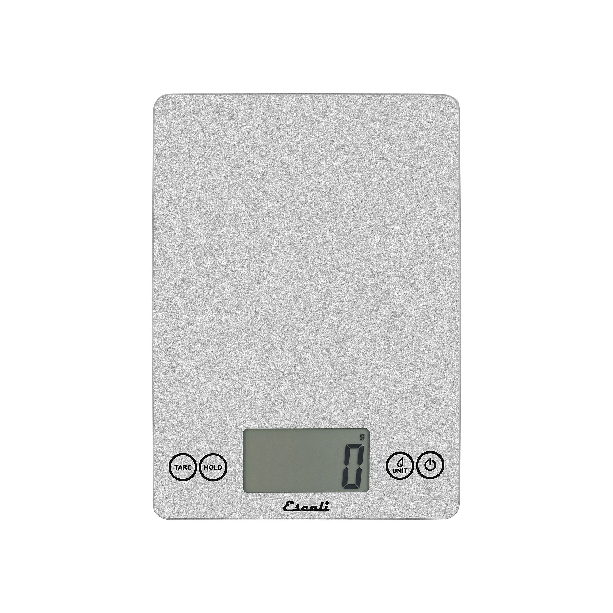 Escali Arti Metallic Glass Kitchen Scale, Silver