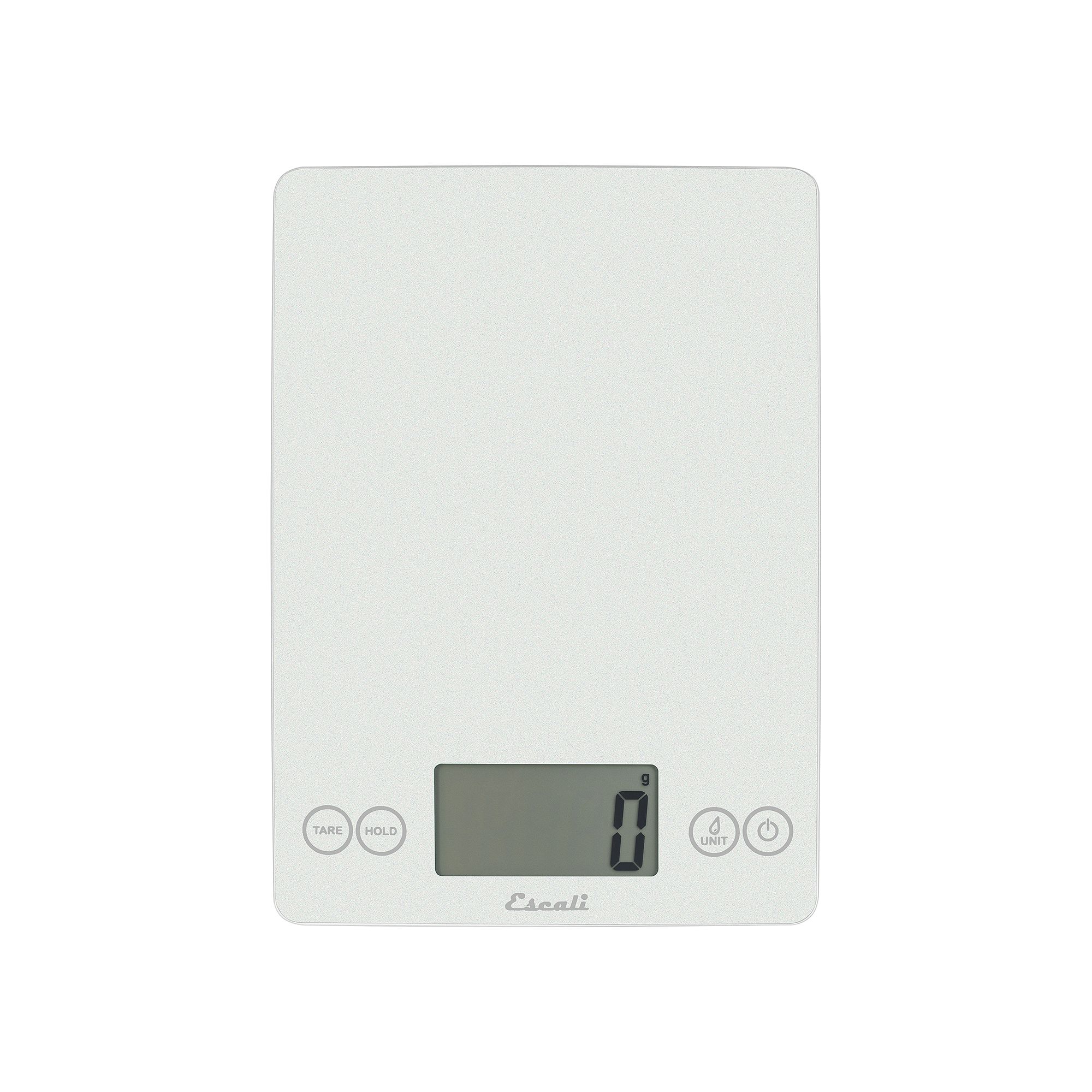 Escali Arti Metallic Glass Kitchen Scale, White