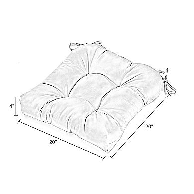 Greendale Home Fashions 20" Outdoor Sunbrella Fabric Chair Cushion, Granite