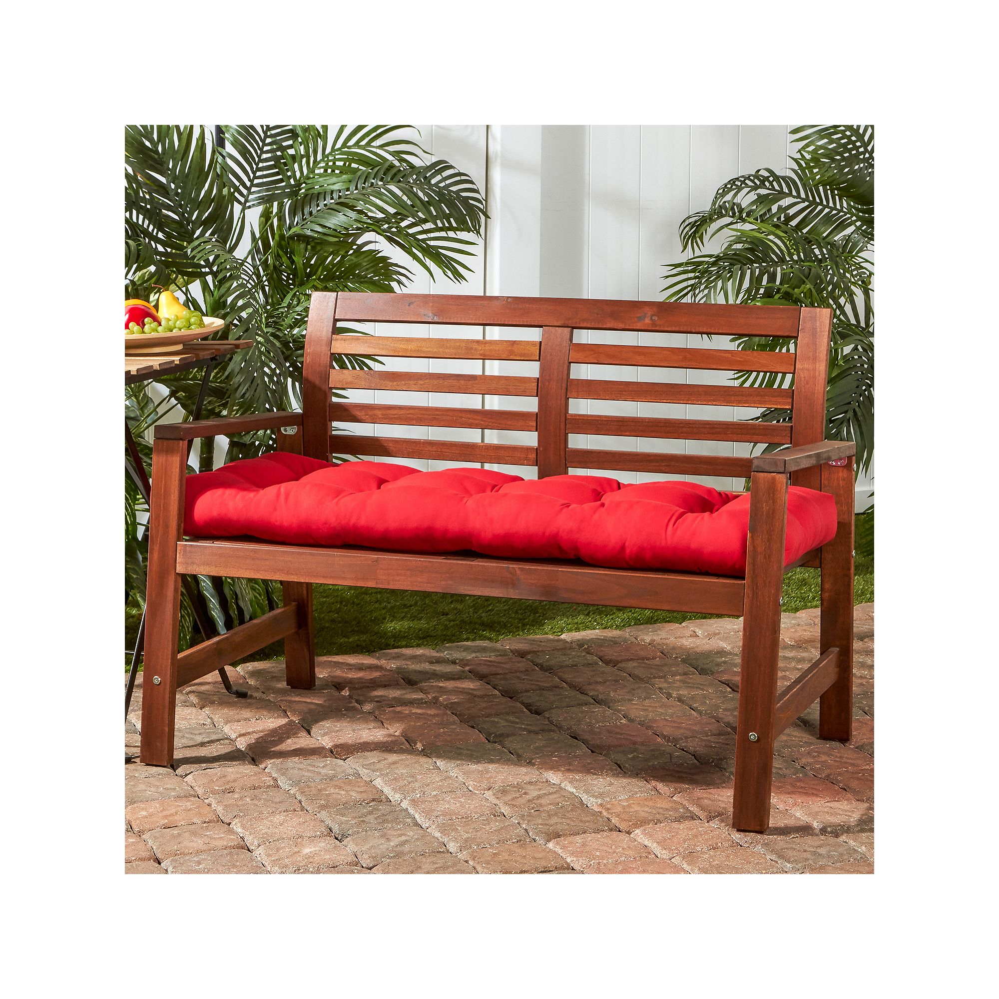 Greendale Home Fashions Sunbrella Outdoor Bench Cushion, Jockey Red