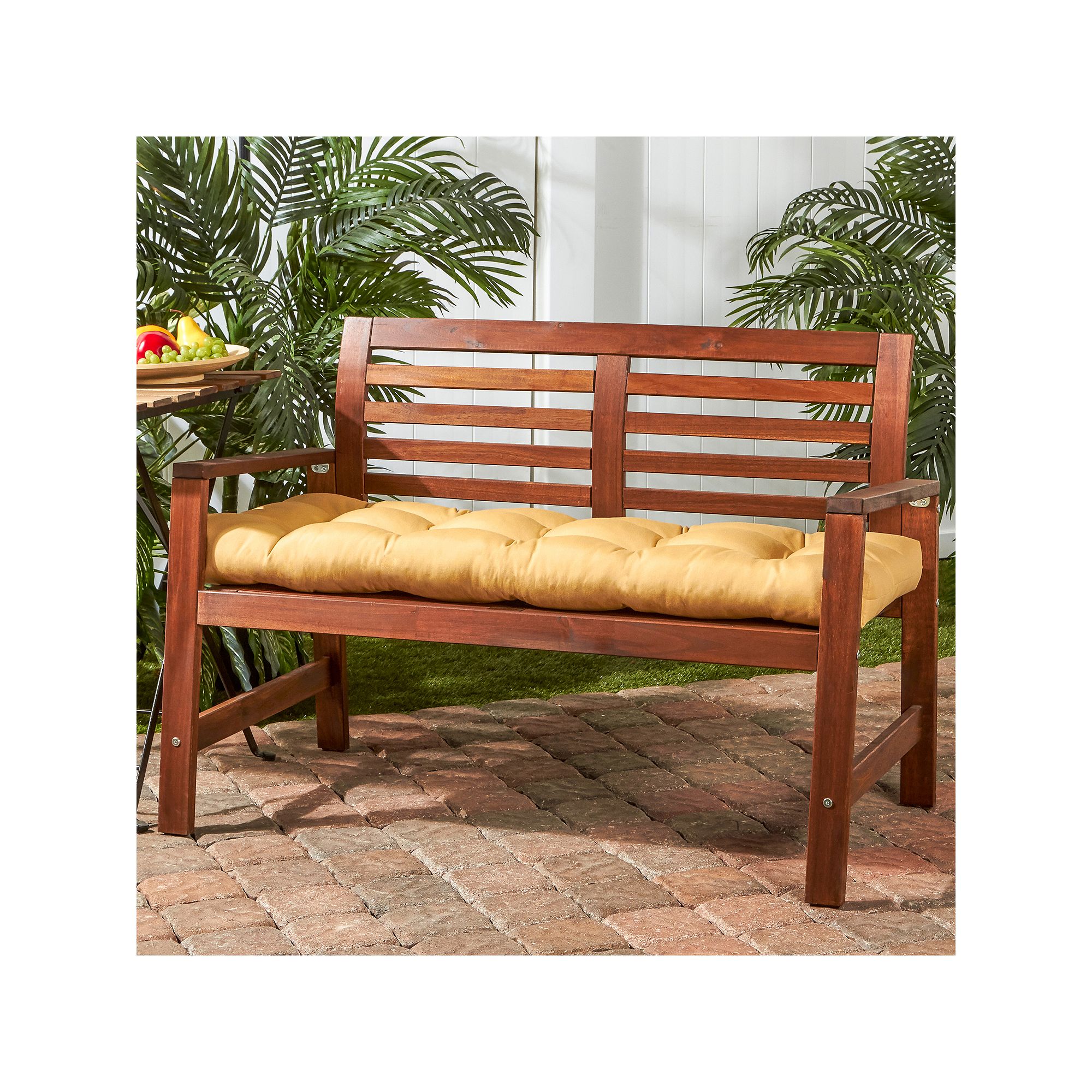 Greendale Home Fashions Sunbrella Outdoor Bench Cushion, Wheat